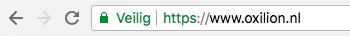 Melding veilig bij correct SSL certificaat